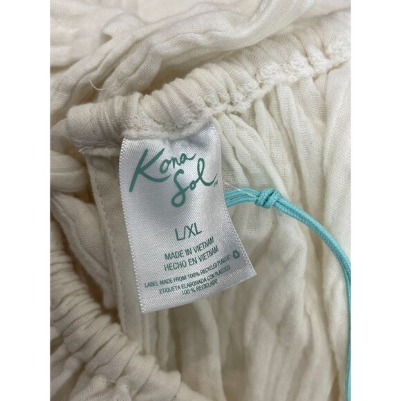 Kona Sol Women's A-line Tie in the Back Boho Cream Size L/XL - Picture 4 of 7